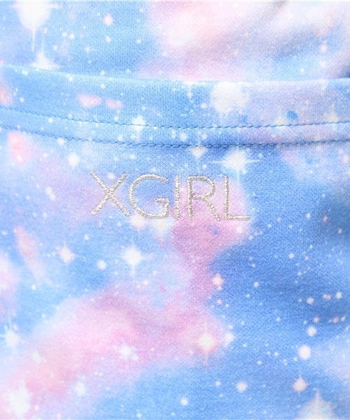 X-girl（エックスガール）の「RAINBOW DUST PENCIL SKIRT /タイダイ/総柄/パステルカラー/レインボー/スウェットスカート（スカート・レディース・ブルー・1/2）」の9枚目の写真