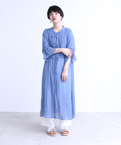 Ebonyivory エボニーアイボリー の 75d シフォンワッシャー加工 リボンオーバーop ワンピース Wear