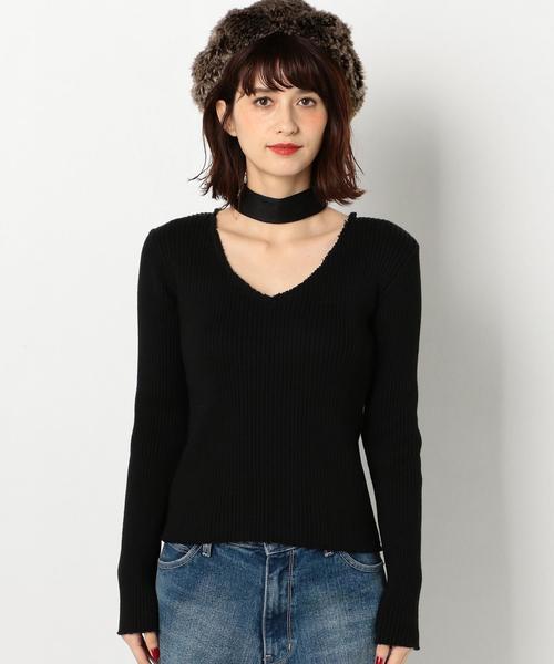 Another Edition(アナザーエディション)の「タチキリVネックロングスリーブプルオーバー/ AEBFC タチキリ V/N LSL PO◆(Tシャツ/カットソー・レディース・ホワイト/ブラック・FREE)」の4枚目の写真
