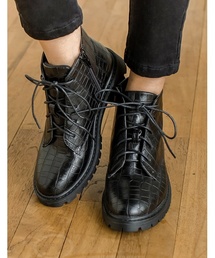Re:EDIT | [リエディ]レースアップトレッキング風ショートブーツ[リエディオリジナル]シューズ/ブーツ/ショートブーツ(ブーツ)