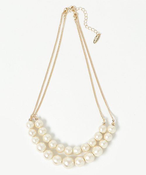 NATURAL BEAUTY BASIC(ナチュラルビューティーベーシック)の「コットンパールネックレス(ネックレス・レディース・ホワイト・フリ-)」の1枚目の写真