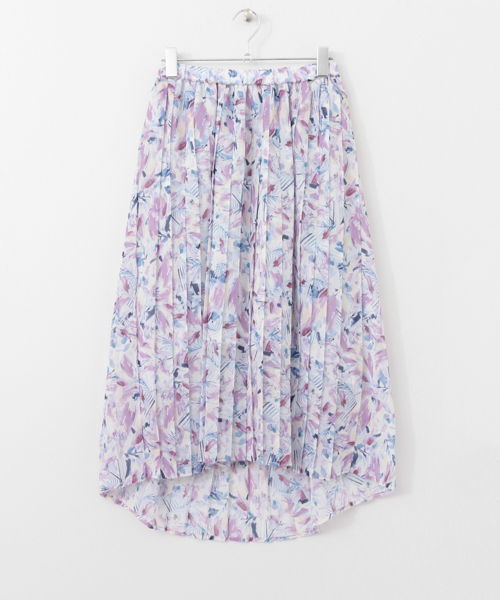 KBF（ケイビーエフ）の「KBF ファジーボタニカルプリーツスカート（スカート・レディース・グリーン/ピンクベージュ/パープル・ONE）」の13枚目の写真