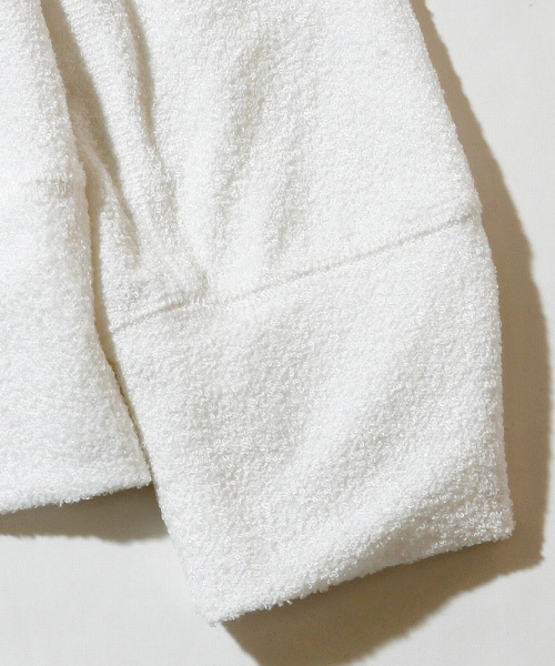 1PIU1UGUALE3 RELAX (ウノピゥウノウグァーレトレ リラックス)の「1PIU1UGUALE3 RELAX(ウノピゥウノウグァーレトレ)パイルフードパーカ(パーカー・メンズ・ホワイト/ブラック×ホワイト/ネイビー/ブラック/グレー・SMALL/MEDIUM/LARGE/X-LARGE/XX-LARGE)」の12枚目の写真