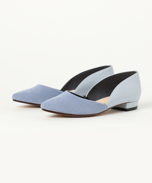 【セール】LI / 2520 / 異素材コンビフラットパンプス（パンプス）｜ground green store（グラウンドグリーンストア） 6,853円