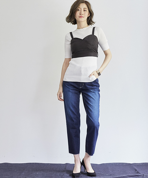 STUDIOUS(ステュディオス)の「STUDIOUS ラケットリボンビスチェ(キャミソール・レディース・ブラック/マルチ/マスタード・FREE)」の10枚目の写真