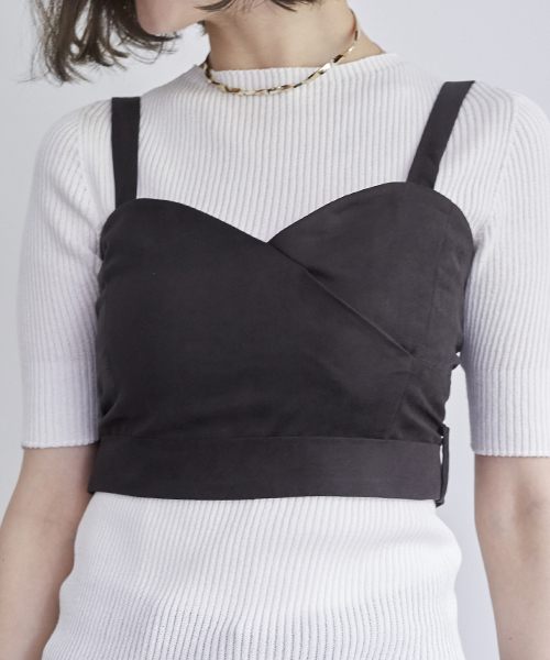 STUDIOUS(ステュディオス)の「STUDIOUS ラケットリボンビスチェ(キャミソール・レディース・ブラック/マルチ/マスタード・FREE)」の7枚目の写真