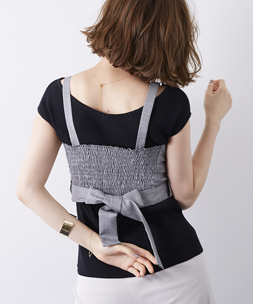 STUDIOUS(ステュディオス)の「STUDIOUS ラケットリボンビスチェ(キャミソール・レディース・ブラック/マルチ/マスタード・FREE)」の13枚目の写真