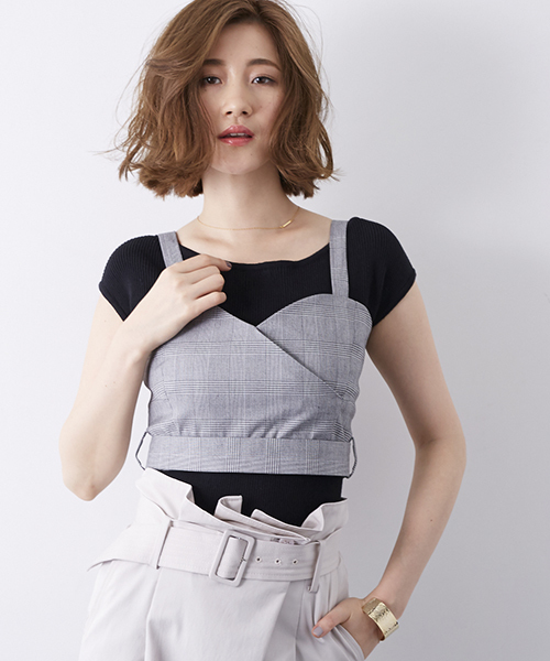 STUDIOUS(ステュディオス)の「STUDIOUS ラケットリボンビスチェ(キャミソール・レディース・ブラック/マルチ/マスタード・FREE)」の16枚目の写真