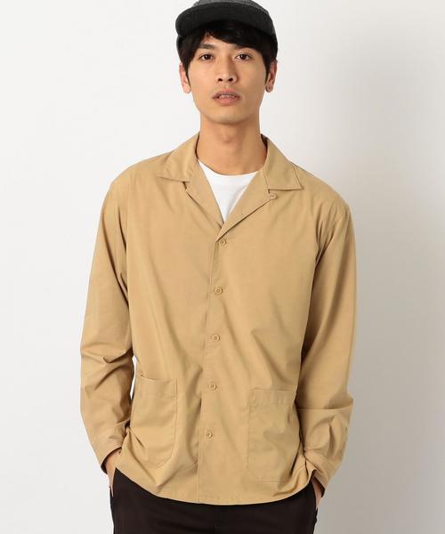 green label relaxing（グリーンレーベルリラクシング）の「CM ストレッチ タイプライター オープンカラー シャツ ◆（シャツ/ブラウス・メンズ・ベージュ/ロイヤルブルー/ダークブラウン/オリーブ/ネイビー・MEDIUM/LARGE/SMALL）」の2枚目の写真