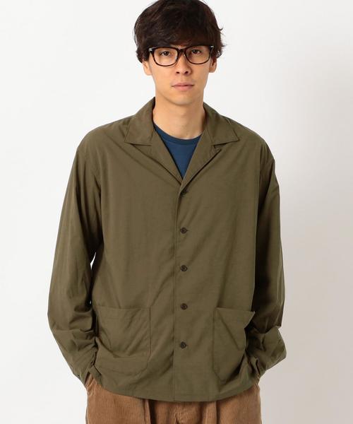 green label relaxing（グリーンレーベルリラクシング）の「CM ストレッチ タイプライター オープンカラー シャツ ◆（シャツ/ブラウス・メンズ・ベージュ/ロイヤルブルー/ダークブラウン/オリーブ/ネイビー・MEDIUM/LARGE/SMALL）」の3枚目の写真