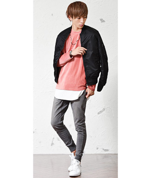 MinoriTY(マイノリティ)の「ナイロンMA-1ジャケット(MA-1・メンズ・ブラック/ネイビー/カーキ/カモフラージュ/レッド・M/L/XL)」の6枚目の写真