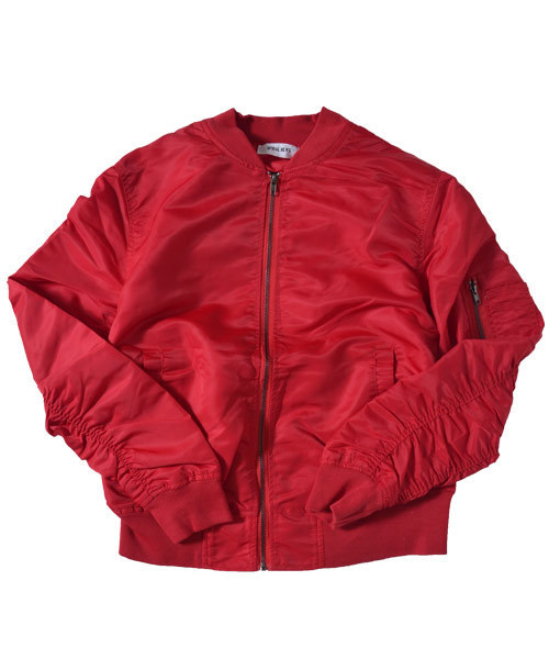 MinoriTY(マイノリティ)の「ナイロンMA-1ジャケット(MA-1・メンズ・ブラック/ネイビー/カーキ/カモフラージュ/レッド・M/L/XL)」の16枚目の写真