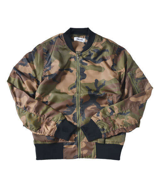 MinoriTY(マイノリティ)の「ナイロンMA-1ジャケット(MA-1・メンズ・ブラック/ネイビー/カーキ/カモフラージュ/レッド・M/L/XL)」の17枚目の写真