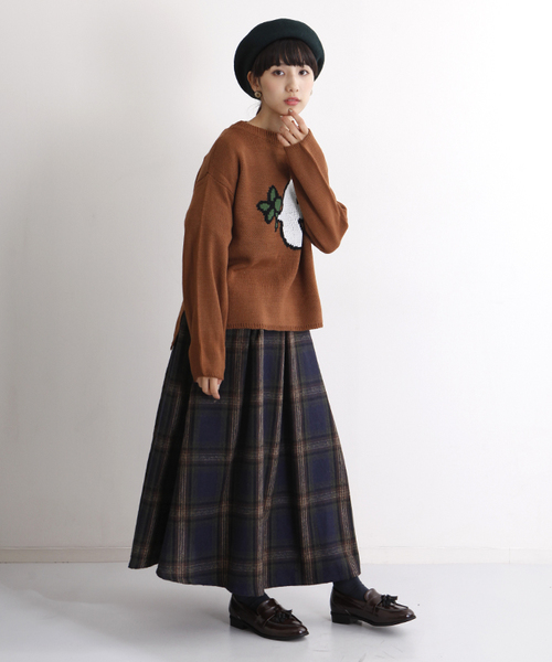 MERLOT（メルロー）の「ハトとオリーブ柄ニットプルオーバー2350（ニット/セーター・レディース・ブルーグリーン/キャメル/チェリーピンク・FREE）」の14枚目の写真