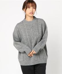 earth music&ecology | 切り替えケーブルニットチュニック(チュニック)