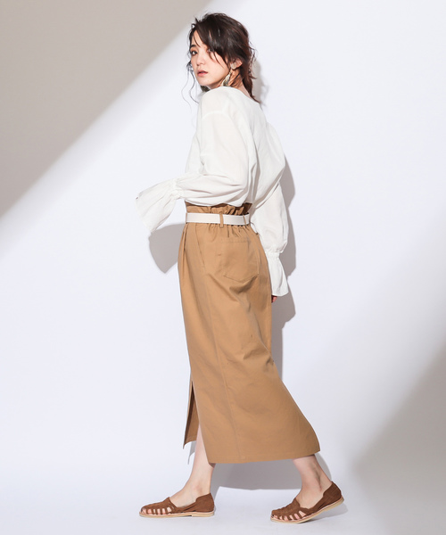 CIAOPANIC(チャオパニック)の「リネンテンセルブラウス(シャツ/ブラウス・レディース・ホワイト/ベージュ/ピンク/モスグリーン・FREE)」の11枚目の写真