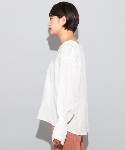 CIAOPANIC(チャオパニック)の「リネンテンセルブラウス(シャツ/ブラウス・レディース・ホワイト/ベージュ/ピンク/モスグリーン・FREE)」の14枚目の写真