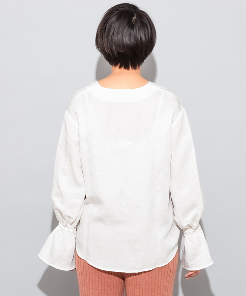 CIAOPANIC(チャオパニック)の「リネンテンセルブラウス(シャツ/ブラウス・レディース・ホワイト/ベージュ/ピンク/モスグリーン・FREE)」の15枚目の写真