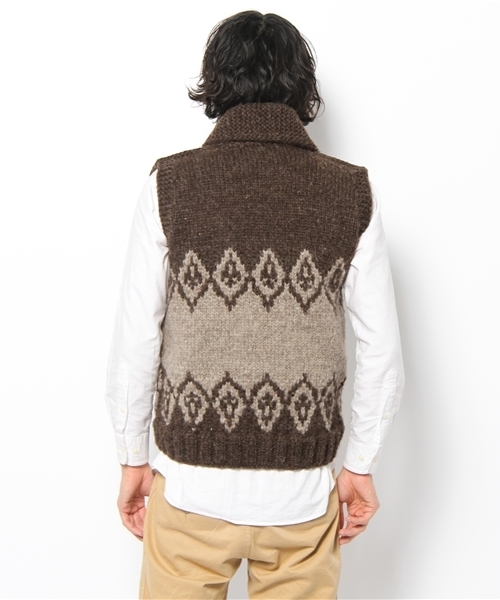 AMERICAN RAG CIE（アメリカンラグシー）の「CANADIAN SWEATER×AMERICAN RAG CIE カウチンニットベスト / 116-CSR-VEST ZIPPER（ベスト・メンズ・ブラウン・40/38）」の3枚目の写真