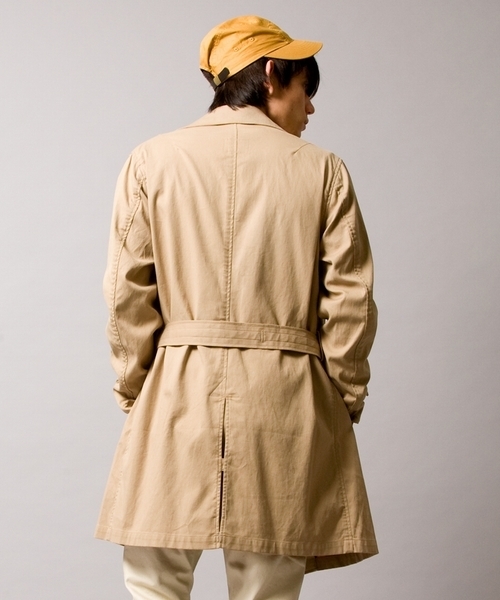 MONKEY TIME（モンキータイム）の「MT∴ ストレッチ Wフェイス ミリタリートレンチ◆（トレンチコート・メンズ・ベージュ/ナチュラル・SMALL/MEDIUM/LARGE）」の4枚目の写真