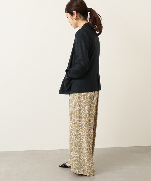 セール】French Linen Vネックジャケット◇（ノーカラー