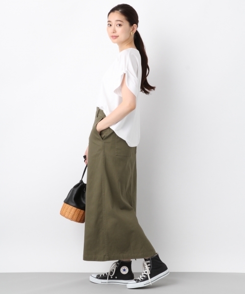 LEPSIM(レプシィム)の「フハクライクタックスリーブプルオーバーSS 799225(Tシャツ/カットソー・レディース・ブラック/ダークブラウン/オフホワイト/グレイッシュベージュ・FREE)」の6枚目の写真