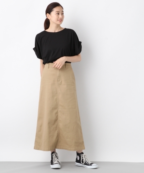LEPSIM(レプシィム)の「フハクライクタックスリーブプルオーバーSS 799225(Tシャツ/カットソー・レディース・ブラック/ダークブラウン/オフホワイト/グレイッシュベージュ・FREE)」の9枚目の写真