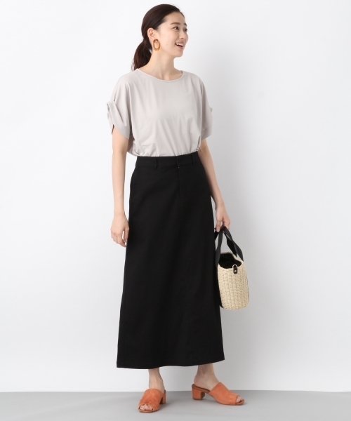 LEPSIM(レプシィム)の「フハクライクタックスリーブプルオーバーSS 799225(Tシャツ/カットソー・レディース・ブラック/ダークブラウン/オフホワイト/グレイッシュベージュ・FREE)」の12枚目の写真
