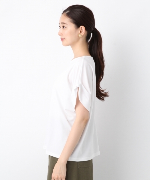 LEPSIM(レプシィム)の「フハクライクタックスリーブプルオーバーSS 799225(Tシャツ/カットソー・レディース・ブラック/ダークブラウン/オフホワイト/グレイッシュベージュ・FREE)」の15枚目の写真