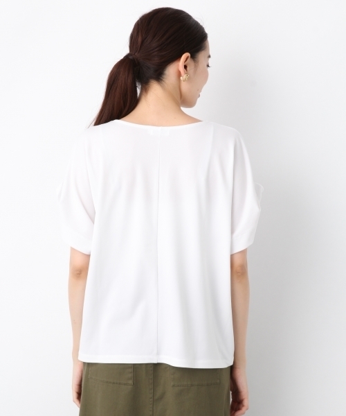 LEPSIM(レプシィム)の「フハクライクタックスリーブプルオーバーSS 799225(Tシャツ/カットソー・レディース・ブラック/ダークブラウン/オフホワイト/グレイッシュベージュ・FREE)」の16枚目の写真