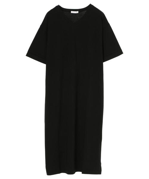 AMERICAN HOLIC（アメリカンホリック）の「・Vネックロールアップ5分袖ワンピース（ワンピース・レディース・ホワイト系その他/ブラック/杢グレー・FREE）」の7枚目の写真