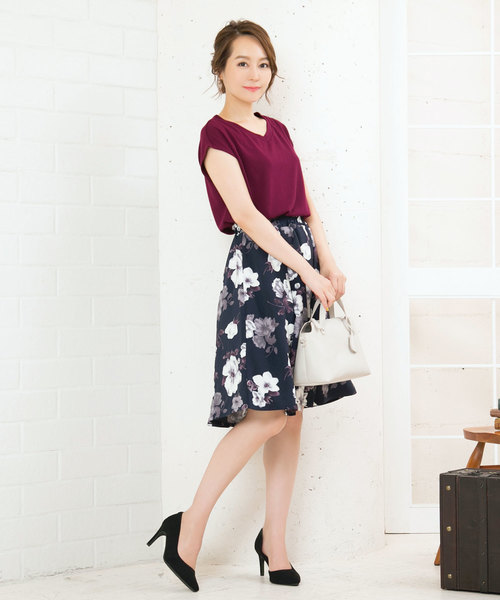 KOBE LETTUCE（コウベレタス）の「選べる[クルーネックorVネック]フレンチスリーブニットソートップス＊レディース/サマーニット[C3377]神戸レタス（ニット/セーター・レディース・ブラック/ベージュ/オフホワイト/ピンク/グリーン/マスタード/ホワイト系その他/ブラック系その他/ベージュ系その他/グリーン系その他/イエロー系その他/ピンク系その他・FREE）」の20枚目の写真