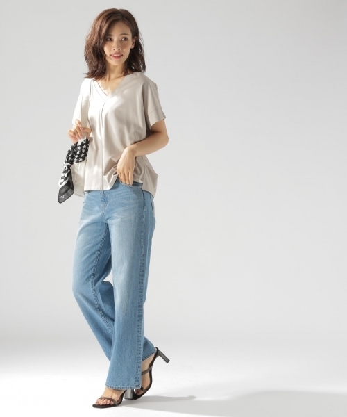 BAYFLOW（ベイフロー）の「ストレートワイドデニム 18AW（デニムパンツ・レディース・ダークブルー/インディゴブルー・24inch/23inch/25inch/22inch/26inch）」の3枚目の写真