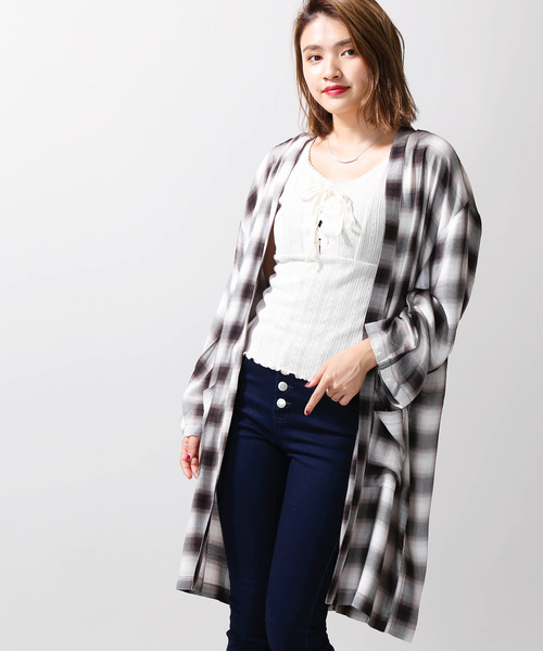 WEGO（ウィゴー）の「WEGO/7分袖オンブレチェックガウン（シャツ/ブラウス・メンズ・ブルー系その他2/ブラウン系その他2・LARGE/MEDIUM）」の15枚目の写真