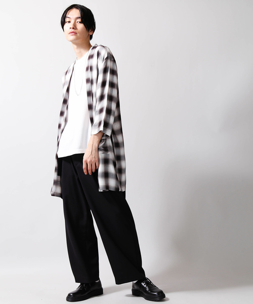 WEGO（ウィゴー）の「WEGO/7分袖オンブレチェックガウン（シャツ/ブラウス・メンズ・ブルー系その他2/ブラウン系その他2・LARGE/MEDIUM）」の14枚目の写真