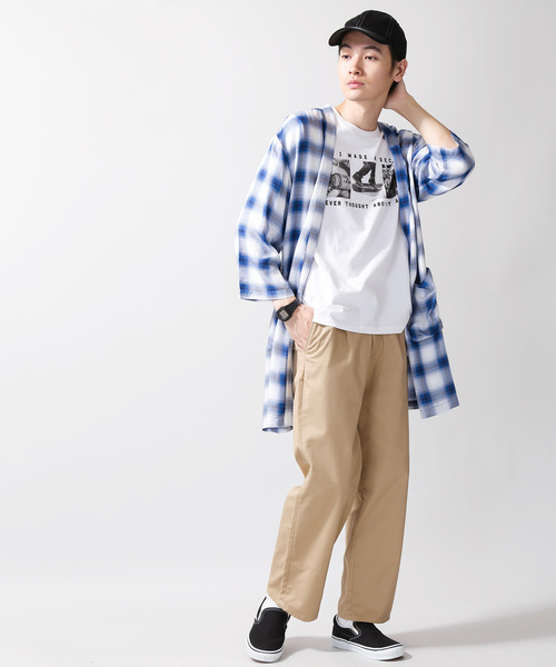 WEGO（ウィゴー）の「WEGO/7分袖オンブレチェックガウン（シャツ/ブラウス・メンズ・ブルー系その他2/ブラウン系その他2・LARGE/MEDIUM）」の11枚目の写真