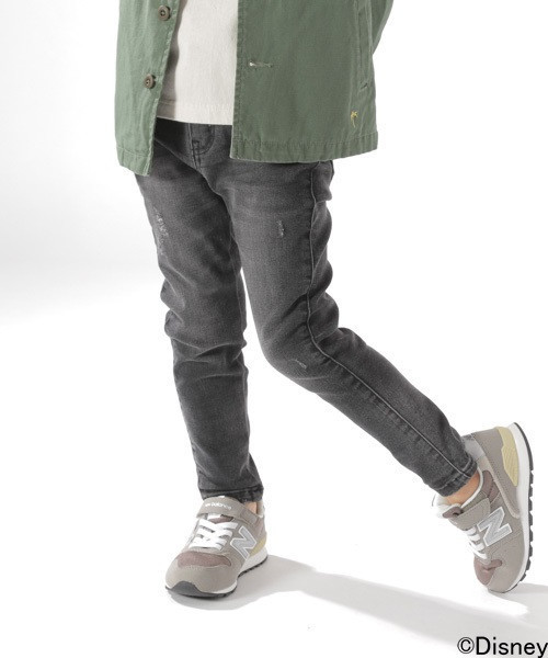 BAYFLOW（ベイフロー）の「[KIDS]スリムスキニーダメージデニム（デニムパンツ・キッズ・サックスブルー/インディゴブルー/チャコール・XX-LARGE/X-LARGE/SMALL/MEDIUM/LARGE）」の2枚目の写真