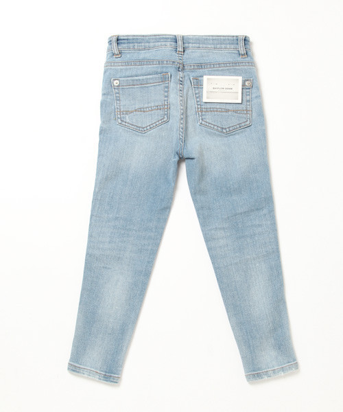 BAYFLOW（ベイフロー）の「[KIDS]スリムスキニーダメージデニム（デニムパンツ・キッズ・サックスブルー/インディゴブルー/チャコール・XX-LARGE/X-LARGE/SMALL/MEDIUM/LARGE）」の4枚目の写真