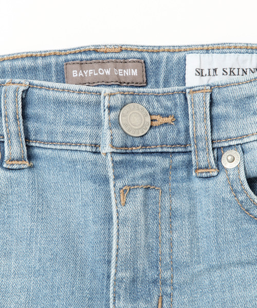 BAYFLOW（ベイフロー）の「[KIDS]スリムスキニーダメージデニム（デニムパンツ・キッズ・サックスブルー/インディゴブルー/チャコール・XX-LARGE/X-LARGE/SMALL/MEDIUM/LARGE）」の6枚目の写真