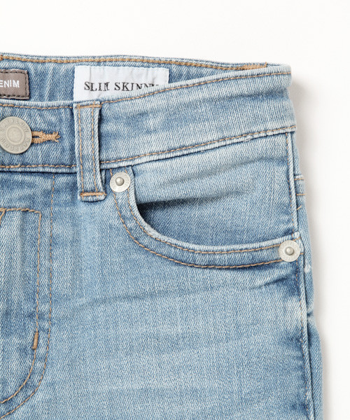 BAYFLOW（ベイフロー）の「[KIDS]スリムスキニーダメージデニム（デニムパンツ・キッズ・サックスブルー/インディゴブルー/チャコール・XX-LARGE/X-LARGE/SMALL/MEDIUM/LARGE）」の7枚目の写真