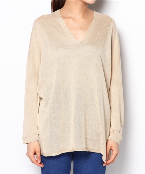 COSMIC WONDER Light Source（コズミックワンダーライトソース）の「SILK COTTON KNIT TOP（ニット/セーター・レディース・ネイビー/ブラック/ナチュラル・0）」の3枚目の写真