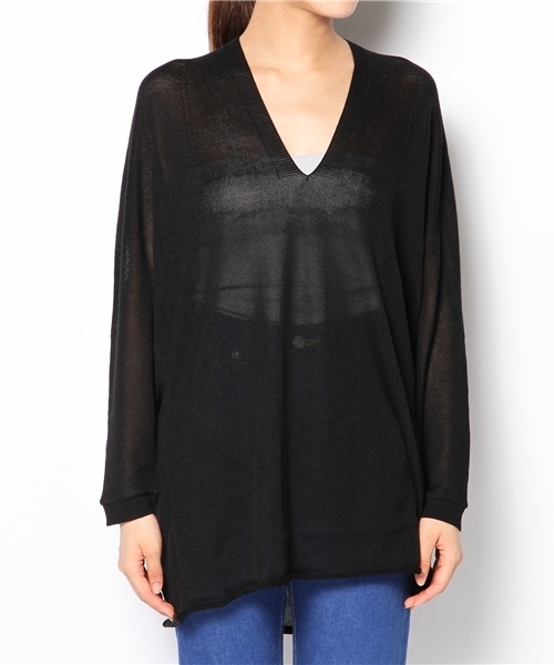 COSMIC WONDER Light Source（コズミックワンダーライトソース）の「SILK COTTON KNIT TOP（ニット/セーター・レディース・ネイビー/ブラック/ナチュラル・0）」の2枚目の写真