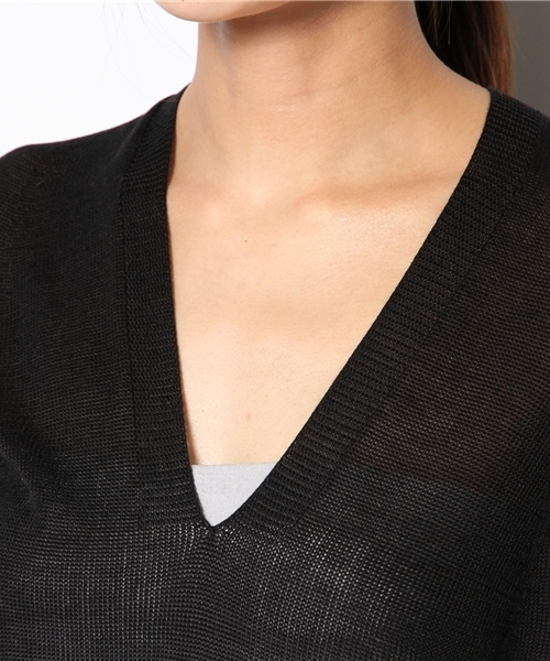 COSMIC WONDER Light Source（コズミックワンダーライトソース）の「SILK COTTON KNIT TOP（ニット/セーター・レディース・ネイビー/ブラック/ナチュラル・0）」の6枚目の写真