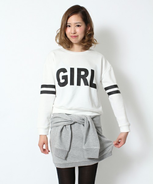 WEGO（ウィゴー）の「WEGO/スリーブベルトスウェットスカート（スカート・レディース・ブラック系その他/杢グレー/オートミール/ネイビー・FREE）」の2枚目の写真