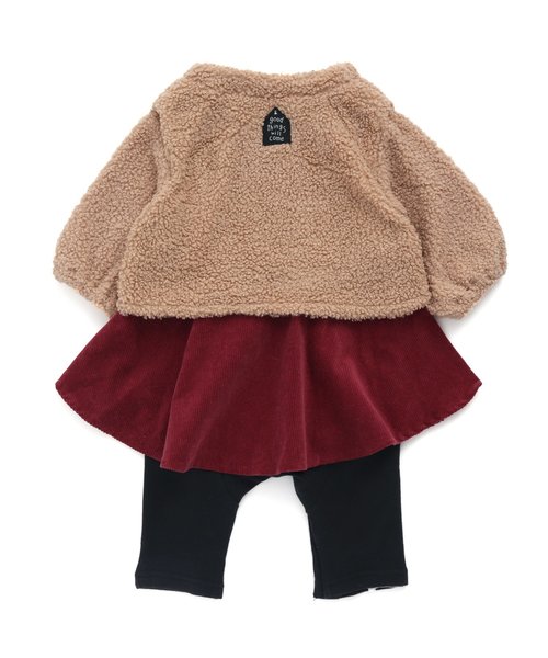 Ampersand（アンパサンド）の「GIRL'S　ボア着せ込み風カバーオール（ロンパース・キッズ・ベージュ/アイボリー・70/80）」の6枚目の写真