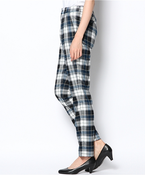 CIAOPANIC（チャオパニック）の「【Ciaopanic】チェックテーパードPT（スラックス・レディース・ネイビー/カーキ・FREE）」の9枚目の写真