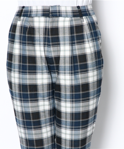 CIAOPANIC（チャオパニック）の「【Ciaopanic】チェックテーパードPT（スラックス・レディース・ネイビー/カーキ・FREE）」の4枚目の写真