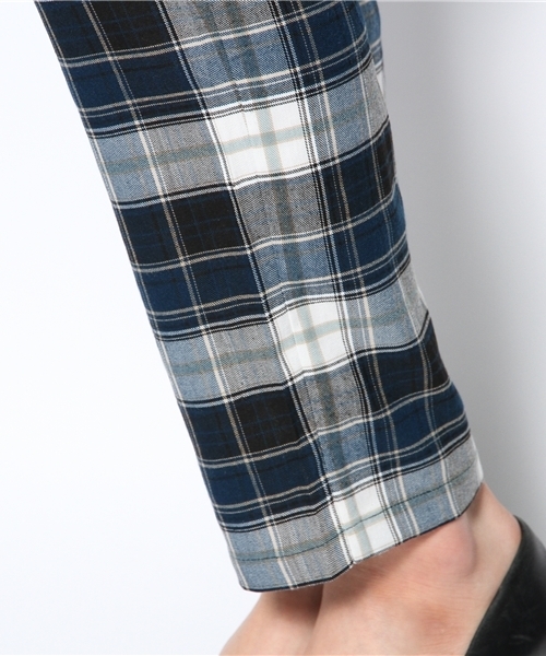 CIAOPANIC（チャオパニック）の「【Ciaopanic】チェックテーパードPT（スラックス・レディース・ネイビー/カーキ・FREE）」の7枚目の写真