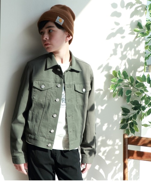 L.COPECK（エルコペック）の「[100-160]ハイストレッチデニム　Gジャン（デニムジャケット・キッズ・ブルー/ホワイト/ブラック/カーキ/マスタード・100cm/110cm/120cm/130cm/140cm/150cm/160cm）」の3枚目の写真