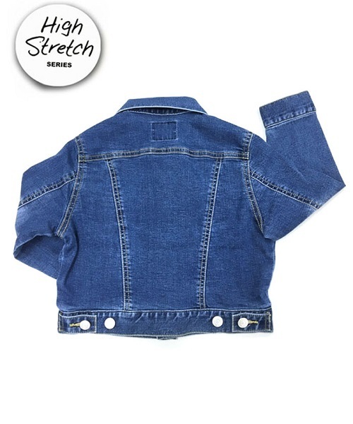 L.COPECK（エルコペック）の「[100-160]ハイストレッチデニム　Gジャン（デニムジャケット・キッズ・ブルー/ホワイト/ブラック/カーキ/マスタード・100cm/110cm/120cm/130cm/140cm/150cm/160cm）」の8枚目の写真